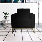 Jogo 2 Poltronas Estofada Com Base de Ferro Para Consultório Grazi Suede Preto - DL DECOR - Doce Lar Decorações