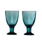 Jogo 2 Taças Vinho Copo Azul Claro Luxo Verna 150ml iittala