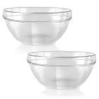 Jogo 2 Tigelas Bowl Vidro 2.1 Lts Saladeira Fruta Multiuso