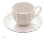 Jogo 2 Xícaras Café De Porcelana Pétala Branco Matt 90ml