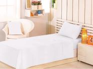 Jogo 3 peças cama solteiro lençol veste cama box hotel pousada quarto 0,88x1,88x0,30 e 1x fronha-branco
