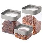 Jogo 3 Potes Modular Empilhável Plug 1,28 Litros, 2 Litros e 510ml - Plasútil