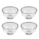 Jogo 4 bowls 14 cm para sobremesa de cristal transparente Pearl Wolff - 21139