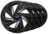 Jogo 4 Calota Nitro Aro 13 Black Fosca Ford Focus Escort
