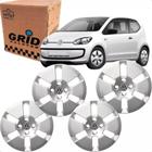 Jogo 4 Calota Up 2014 2015 Aro 14 Polegadas Parafuso Grid Cubo Baixo Emblema VW