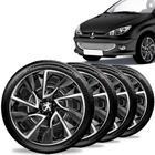 Jogo 4 Calotas Ds4 Aro 14 Black / Silver Peugeot 206 207 307