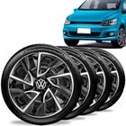 Jogo 4 Calotas Esportiva Ds4 Aro 14 Black Silver Vw Fox Gol