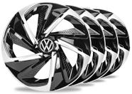 Jogo 4 Calotas Nitro Aro 14 Black Silver Vw Gol G1 G2 G3 G4 G5 G6 Up