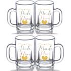 Jogo 4 Caneca Tabernas Personalizada Pai Mãe da Noiva do Noivo Presente Casamento Madrinha Padrinho