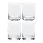 Jogo 4 Copos Baixo De Vidro Liso Água Whisky Drink 310Ml