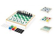Jogo 4 em 1 - xadrez damas trilha e ludo