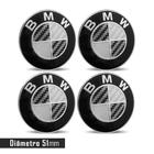 Jogo 4 Emblema Roda BMW 51mm Preto