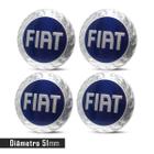 Jogo 4 Emblema Roda Fiat Azul 51mm. - GFM - EMBLEMAS