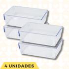 Jogo 4 Organizador de Gavetas Modular 3 Porta Talheres Facas