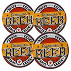 Jogo 4 Pratos Raso Cerveja Beer Gold de Cerâmica Acetinado Alleanza 29cm 2ª Linha