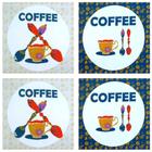 Jogo 4 Telas / Quadros Estampas Coffee 20x20cm Decorativos