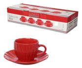 Jogo 4 Xícaras Com Pires Para Café 90ml Bella Porcelana