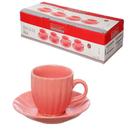 Jogo 4 Xícaras Com Pires Para Café Cha 150ml Bella Rosa