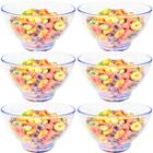 Jogo 6 Bowl Acrílico Transparente Tigela 700ml p/ Petisco Sobremesa Saladas Molhos Frutas Petisqueira