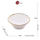 Jogo 6 Bowls Borda de Bambu Melamina Branco 15x6cm - Bon Gourmet