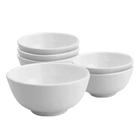 Jogo 6 Bowls de Porcelana Branco Clean 330ml Lyor