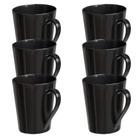Jogo 6 Caneca Chá Café Preto 250ml em Porcelana