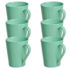 Jogo 6 Caneca Chá Café Verde 250ml em Porcelana - MUNDO DA PORCELANA