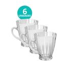 Jogo 6 Caneca Xícara De Vidro Transparente Para Cappuccino Expresso Café 180ml