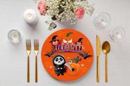 Jogo 6 Capas Sousplat Halloween 35Cm X 35Cm +6 Bases Mdf