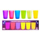 Jogo 6 Copos Americanos Coloridos Neon 190ML com Caixa