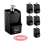 Jogo 6 Dispenser Pratico Slin Detergente Gourmet Preto