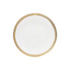 Jogo 6 pratos 19 cm para sobremesa de porcelana branca e dourado Paddy Wolff - 25108