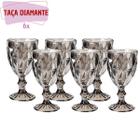 Jogo 6 Taça Diamond Cinza Mentalizado 340ml Eventos Suco Água