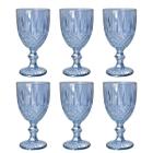 Jogo 6 taças 220ml para água de vidro azul Greek Bon Gourmet - 35453
