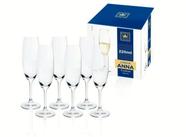 Jogo 6 Taças Champagne Cristal Bohemia 220ml Titanium Cor:Transparente