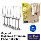 Jogo 6 Taças Cristal Titanium Flute 220ml Bohemia Espumante - BOHEMIA ROYAL CRYSTAL TITANIUM