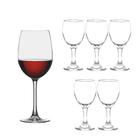 Jogo 6 Taças de Vinho Degustação Vidro Transparente Eden Class Home 340mll