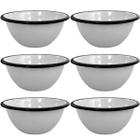 Jogo 6 Tigelas Esmaltadas Ágata 500ml Bowls para Servir Esmaltados Silva Branco