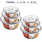 Jogo 6 Travessa Soufle (2,4L - 1,4L - 700ml) Nadir Vidro