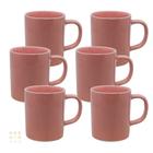 Jogo 6 Xícara Caneca Café Porcelana Rosa 100ml - Mundo Da Porcelana Lg