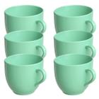 Jogo 6 Xícara Chá Café 170ml Verde em Porcelana - Mundo da Porcelana