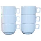 Jogo 6 Xicaras Café/Chá hotel 200ml Empilháveis - Porcelana Branca