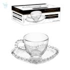 Jogo 6 Xícaras Café Com Pires Perola Cristal 85Ml Hauskraft