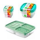 Jogo 7 potes com tampa marmita fit alimentos fitness mantimentos freezer microondas geladeira tapoer - Plasútil