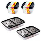 Jogo 8 potes mantimentos com tampa porta frios marmita fitness vasilha frutas comida lanches tapware