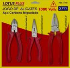 Jogo Alicates 3765/6/7 1000V Plus - Lotus