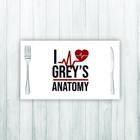 Jogo Americano 2 Un Retangular Neoprene Greys Anatomy Eu Amo - Criative Gifts