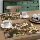 Jogo Americano 8 Peças Em Jacquard Estampado Floral - Menedecor