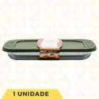 Jogo Assadeira Retangular 1,6L Vidro Transparente 1 UNIDADE