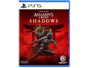 Capa do jogo físico Assassin's Creed Shadows para PlayStation 5 com arte temática do Japão feudal